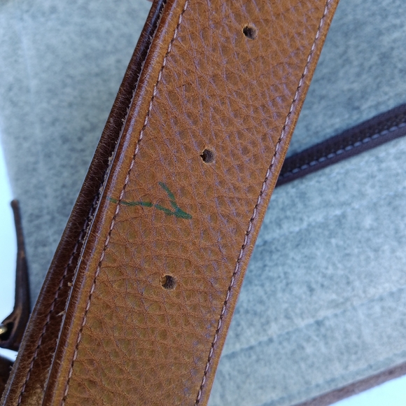 Graf Lantz Merino Wool Felt Messenger Bag - Grey & Brown - Picture 14 of 15